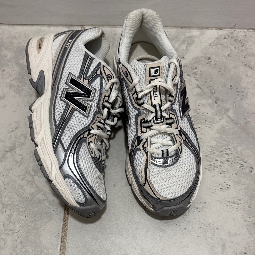 New Balance Athletic Shoes in White and Gray